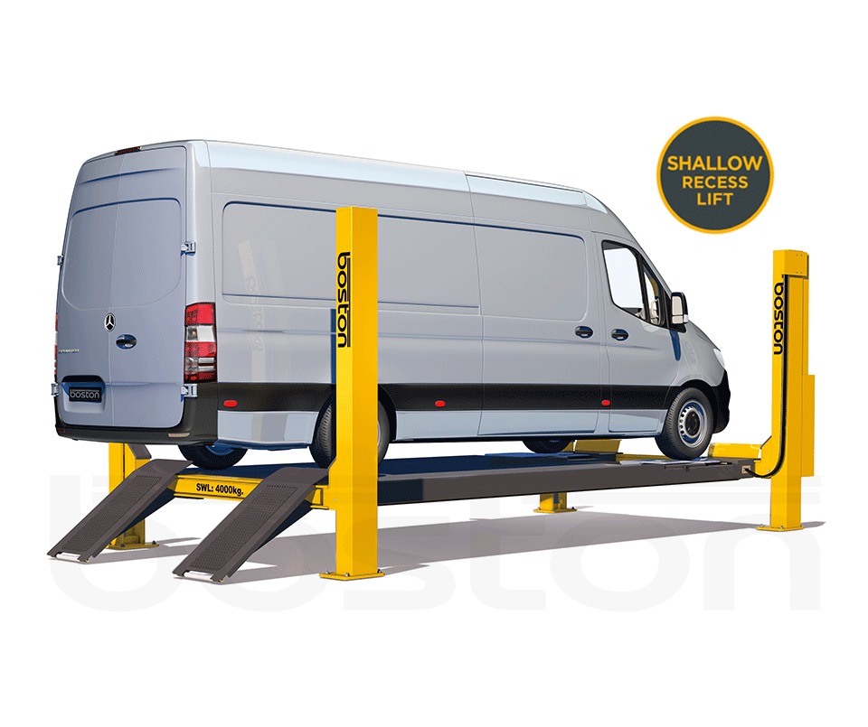 Boston B443-530 4T, 5.3 m Four Post Vehicle Lift - Shallow Recess